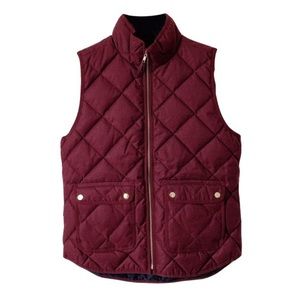JCREW/ XXS burgundy mid-length down filled vest
